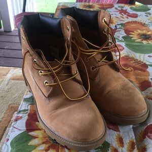 Once-worn original Timberlands, perfect condition!